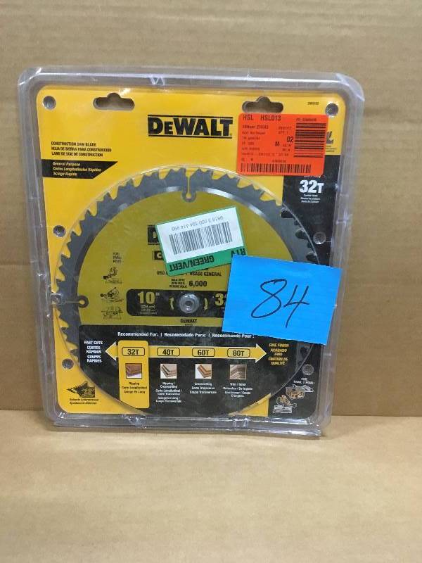 DeWalt 10 in. 32T Saw blade not ussed