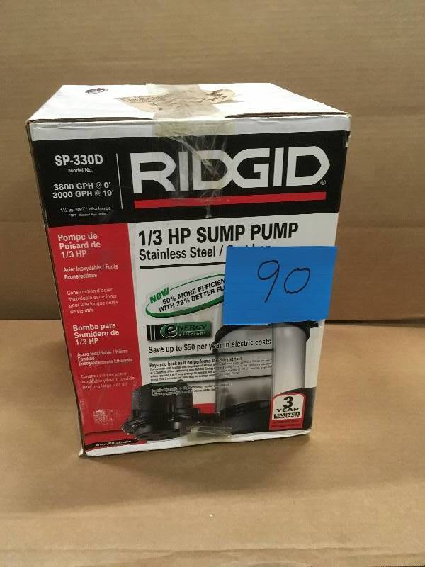 Ridgid 13HP Sump Pump new