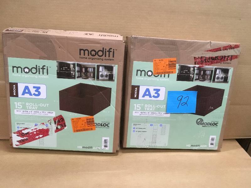Modifi 15in. Roll Out Tray 10-14 W x 6 in. H x 1334 D- Lot of 2