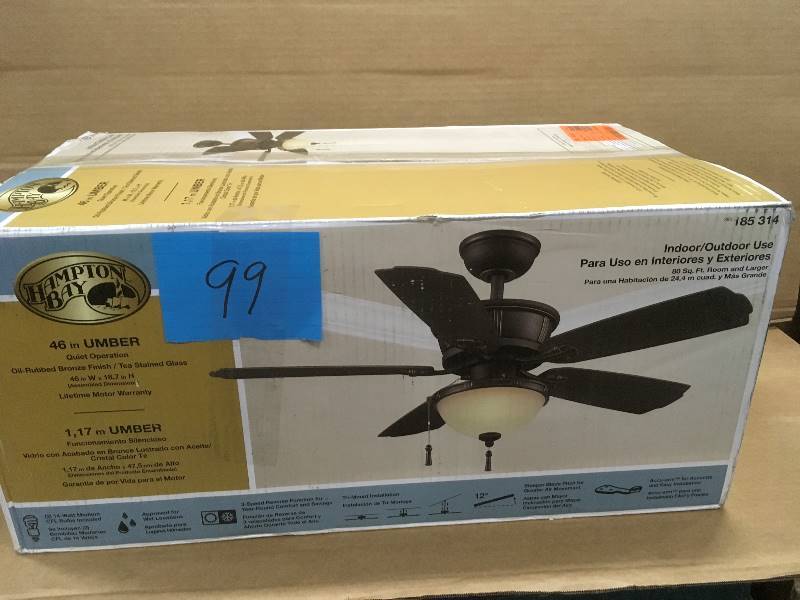 Hampton Bay Indoor Outdoor 46 in. Umber Ceiling Fan