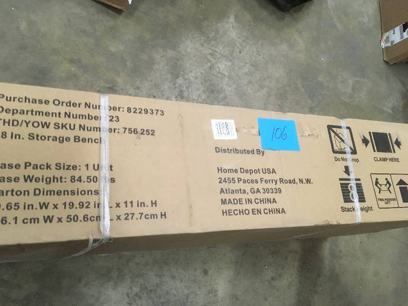 Husky 20 in. H x 48 in. W x 18 in. D Steel Storage Bench not used