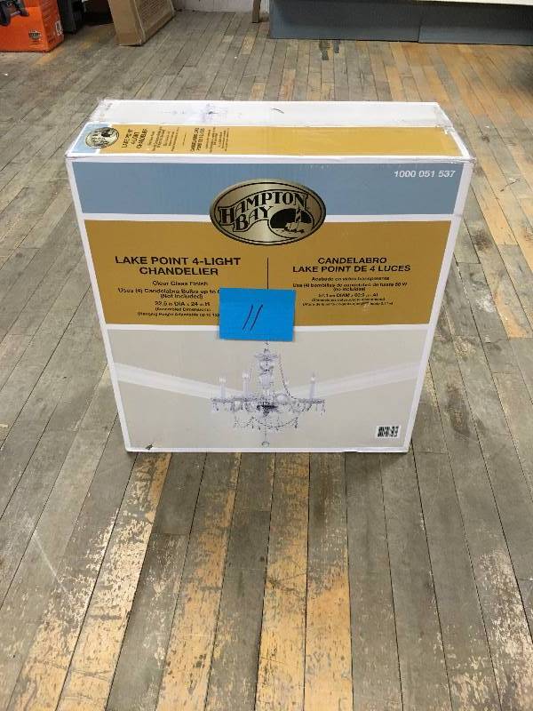 Hampton Bay  Lake Point 4-Light Chandelier Clear Glass Finish not used