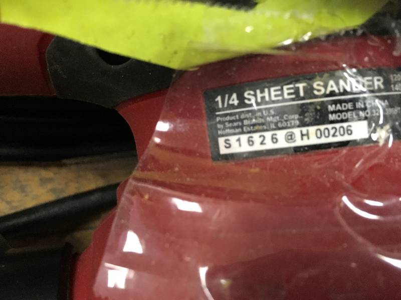 Craftsman 14 Sheet Sander used in working condition