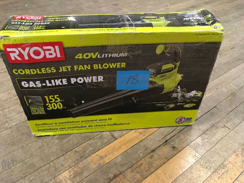 Ryobi 40V Lithium Cordless Jet Fan Blower  not used