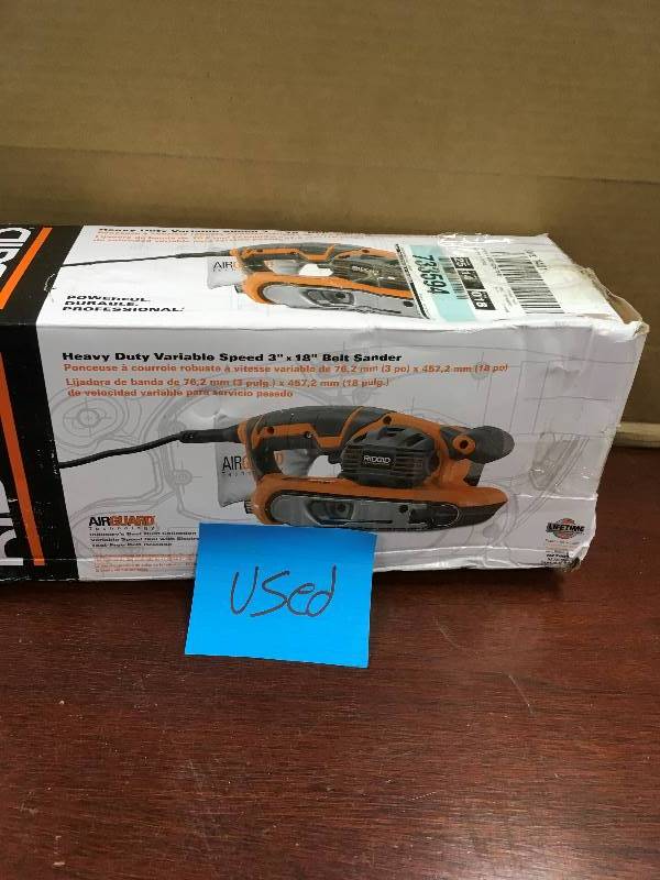 Ridgid Heavy Duty Variable Speed 3 x 1 in. Belt Sander in goog working condition
