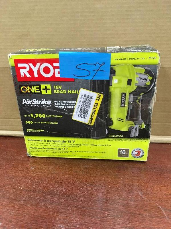 Ryobi 18Volt AirStrike Brad Nailer ( Tool Only) open boxx