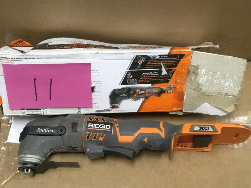 lot 11 image: Ridgid 18 Volt Cordless JobMax Console with Tool Free Multi Tool Head - Tool Only