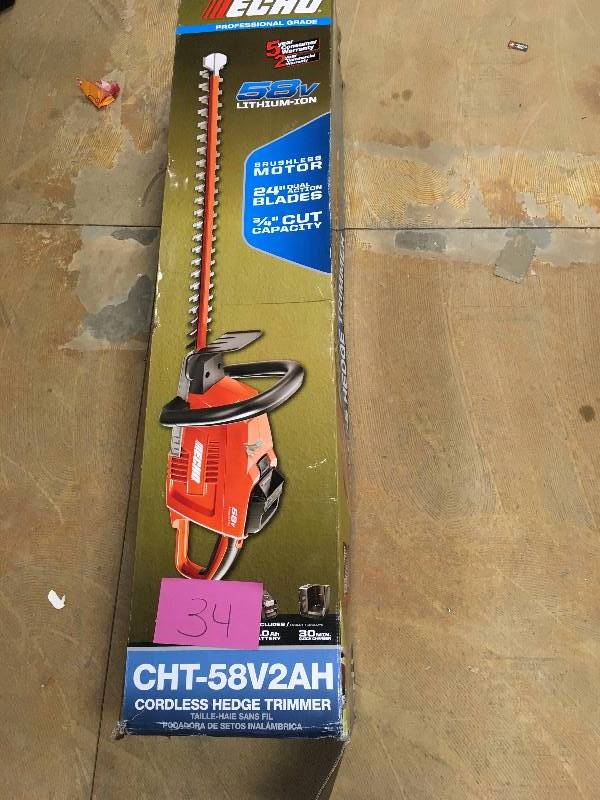 lot 34 image: ECHO Cordless Hedge Trimmer