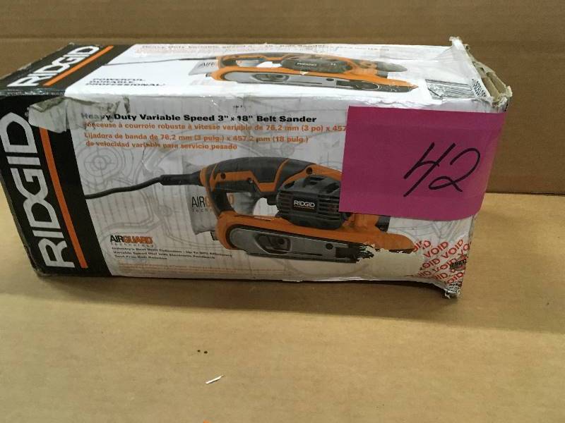lot 42 image: Ridgid Heavy Duty Variable Speed 3 x 18 Belt Sander