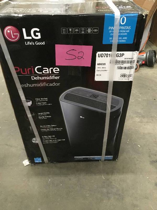 lot 52 image: LG 70-Pint PuriCare Dehumidifier NOT USED