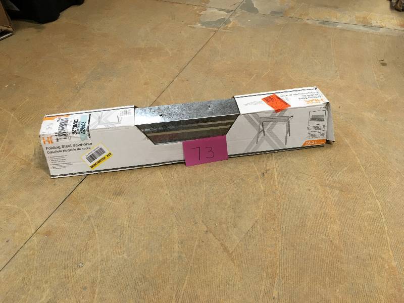 lot 73 image: HD Folding Steel Sawhorse not used