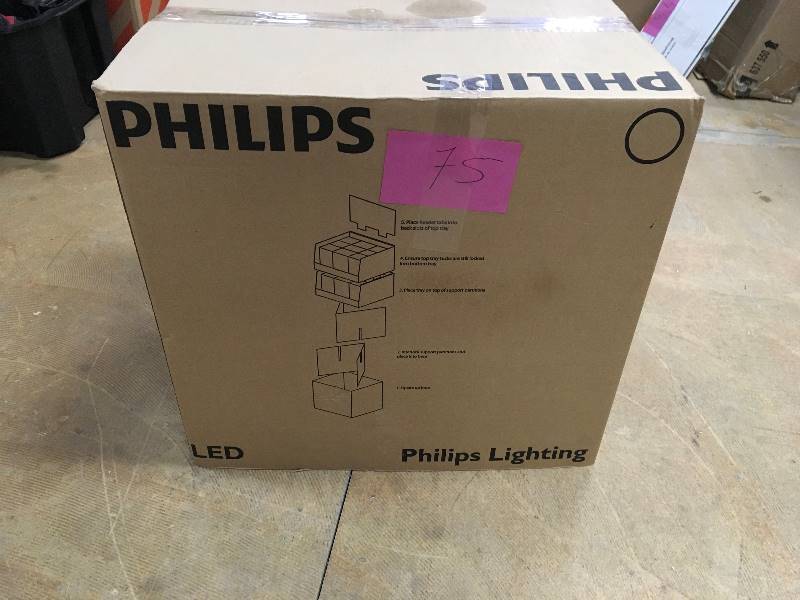 lot 75 image: Case of New 16 Philips Slimstyle 65W LED Flood Lights