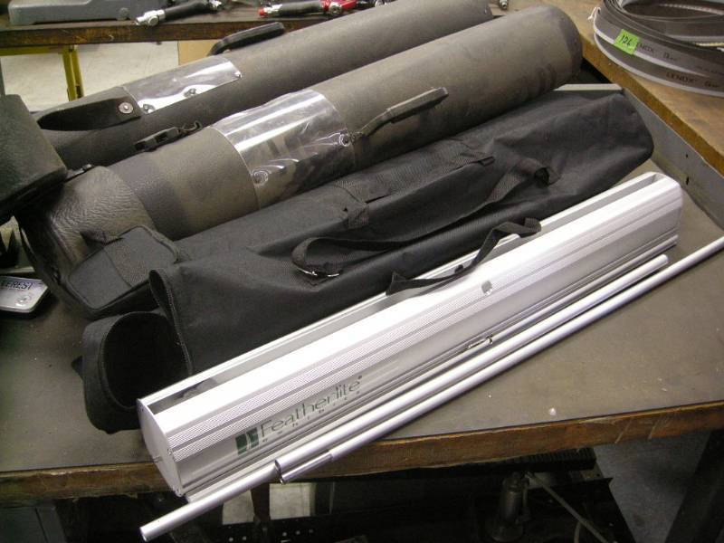 lot 167 image: 2 Featherlite Exhibits Retractable Banners