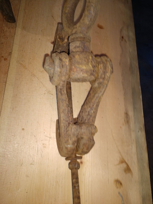 lot 63 image: Antique Beam Lifting Clamp and Hook