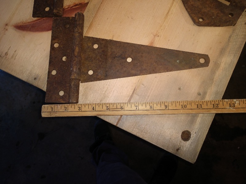 lot 68 image: Weathered Barn Door Hinges (7)