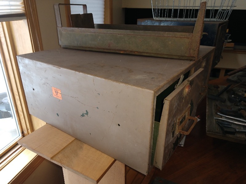 lot 78 image: Vintage Double File Cabinet and File Drawer