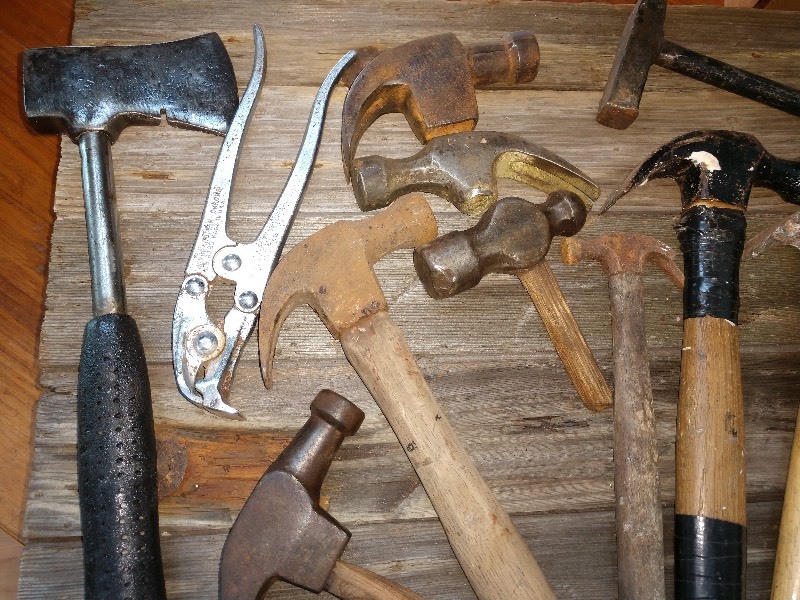 lot 85 image: Tools- Ax,&nbspHerbrand Van-Chrome No. BF 80 Drip Rail Plier, Hammers, Hammerheads, Levels, Handle, Antique Pipe Wrench, Plier, Poker Tool