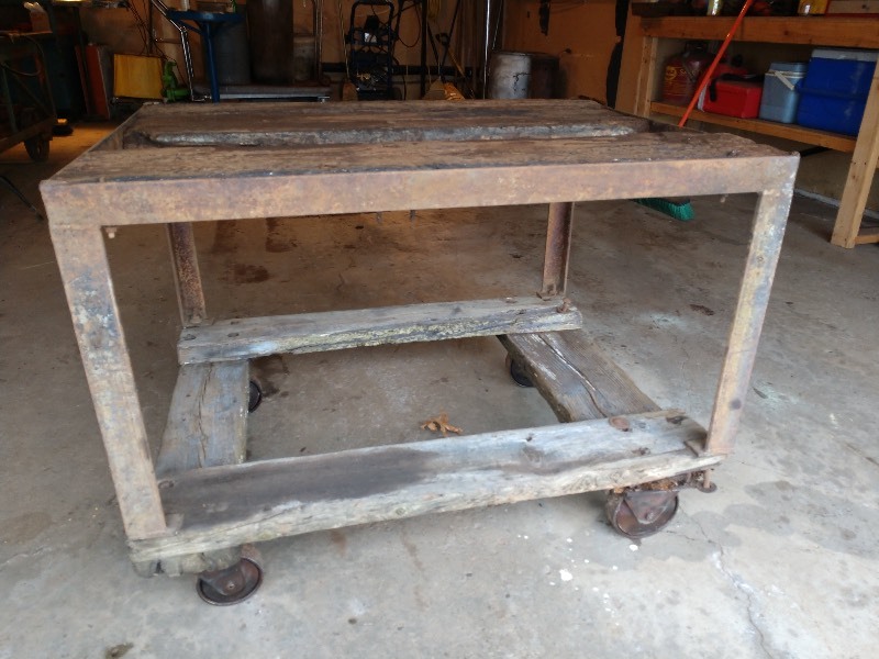 lot 117 image: Industrial Cart w Very Rare Steel Casters