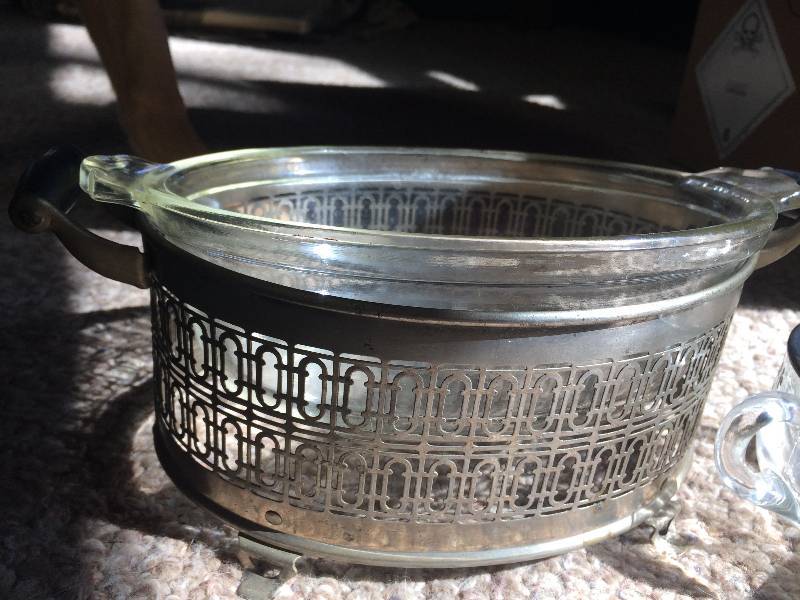 lot 17 image: Antique Silver Turret Serving Bowl, Creamer and Sugar Bowl