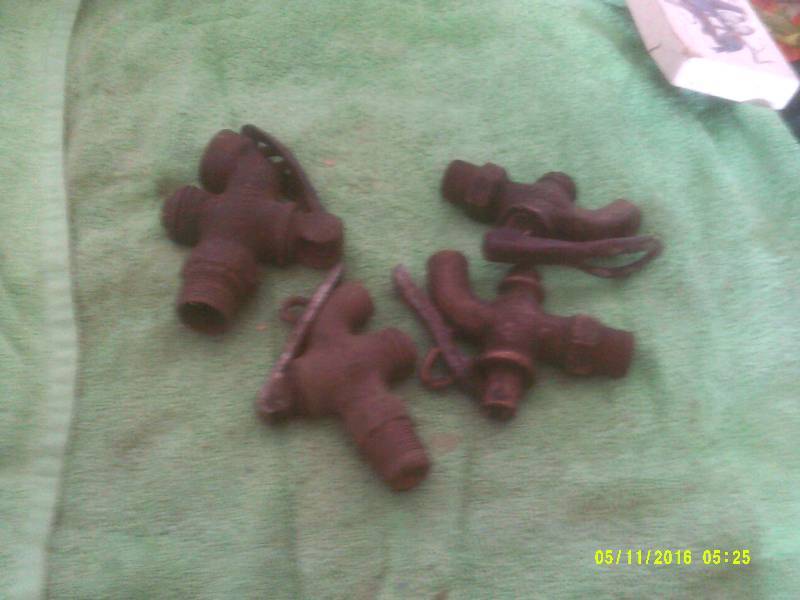 4 ANTIQUE BRASS WATER SPICKOTS