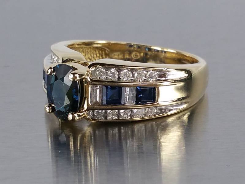 Sapphire and Diamond Ring in 14k Gold