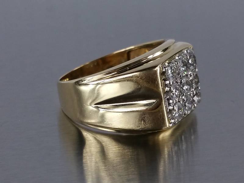 Mens Diamond Ring in 14k Gold