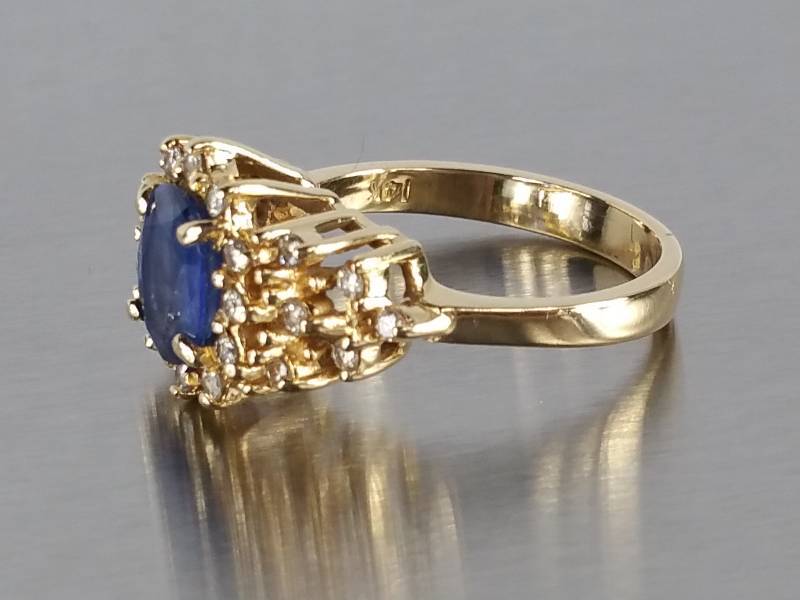 Sapphire and Diamond Ring in 14k Gold