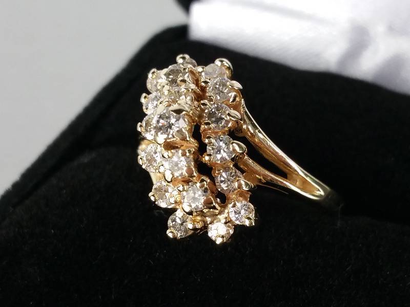 Diamond Cluster Ring in 14k Gold