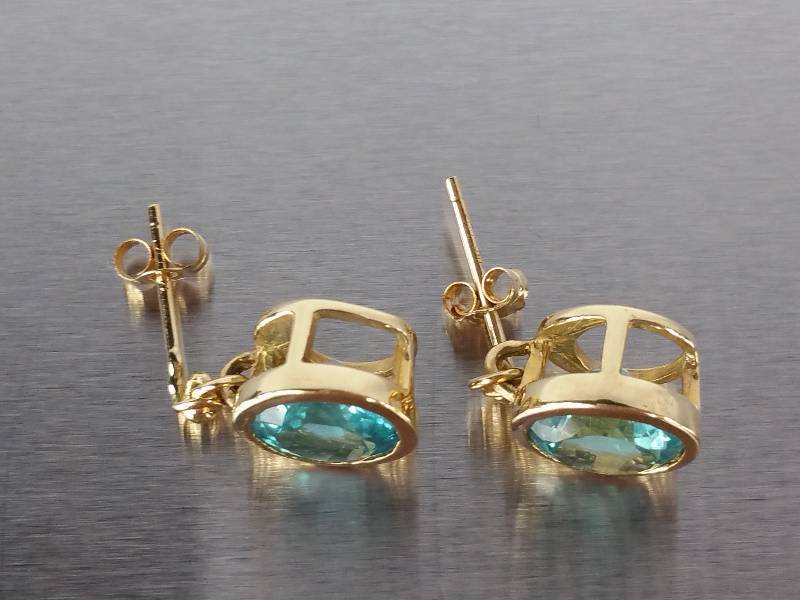 4ct Aquamarine Earrings in 14k Gold