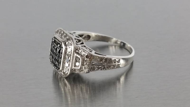 Black and White Diamond Ring