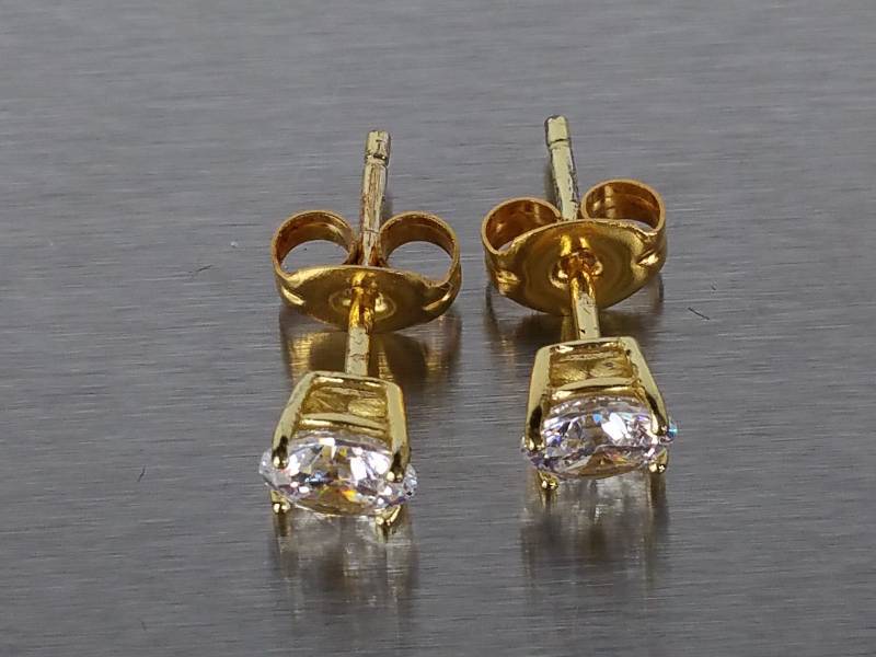 White Sapphire Stud Earrings