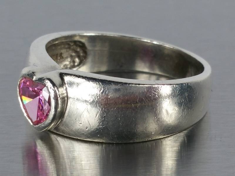 Pink Sapphire Heart Ring