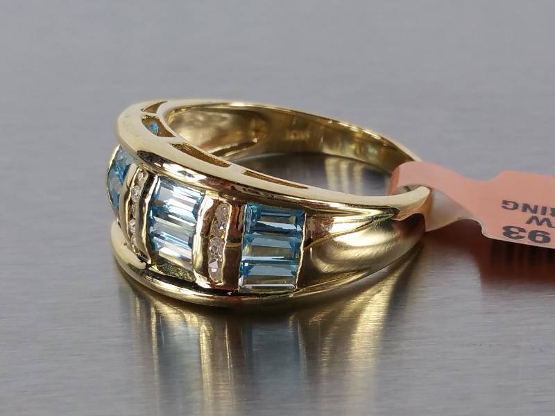 Blue Topaz and Diamond Ring in 10k Gold