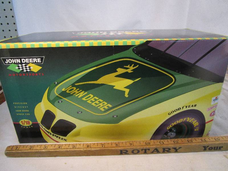 lot 12 image: John Deere 118th scale #23 race car. Ertl #581BA