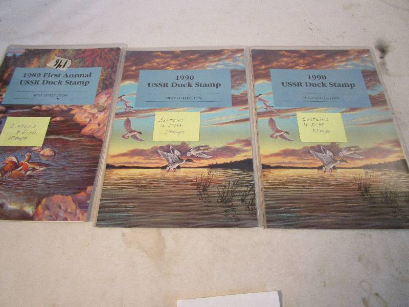 lot 18 image: Three USSR Duck Stamp Mint Collections. Total of 12 Stamps(Four in Each)