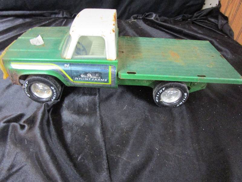 name on a green toy truck