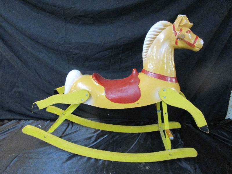 lot 37 image: Vintage Rocking Horse 34by 27 by 14