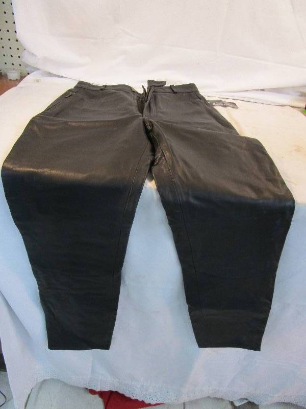 lot 63 image: Size 12 unused leather pants tags still on easy riders