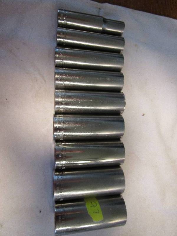 lot 97 image: 38ths inch craftsman deep sockets 38ths-78ths