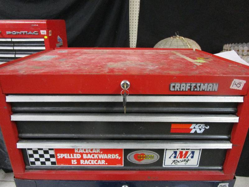 lot 149 image: 3 Drawer Stackable Toolbox With Key