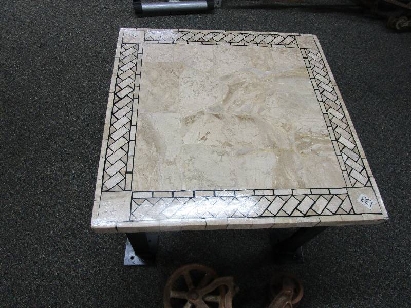 Table 24 x 24 Metal Base Heavy Marble top