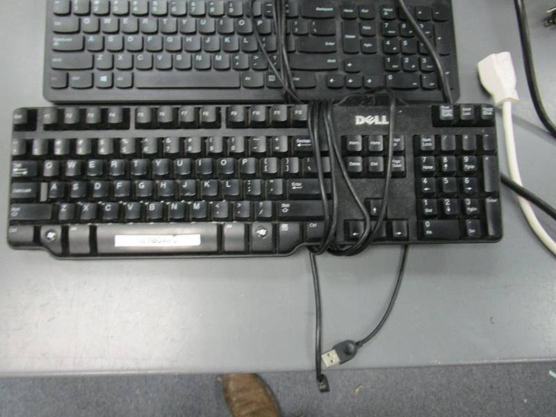 lot 80 image: Monitors, Keyboards, Power Strips, Chords
