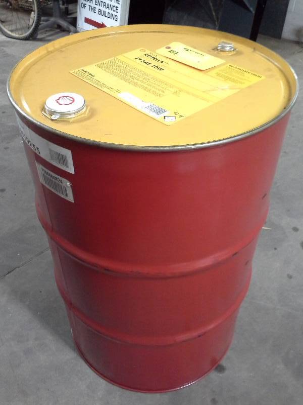 lot 6 image: One Drum of Shell Rotella T1 SAE 10W High Quality Straight Grade Heavy Duty Diesel Engine Oil