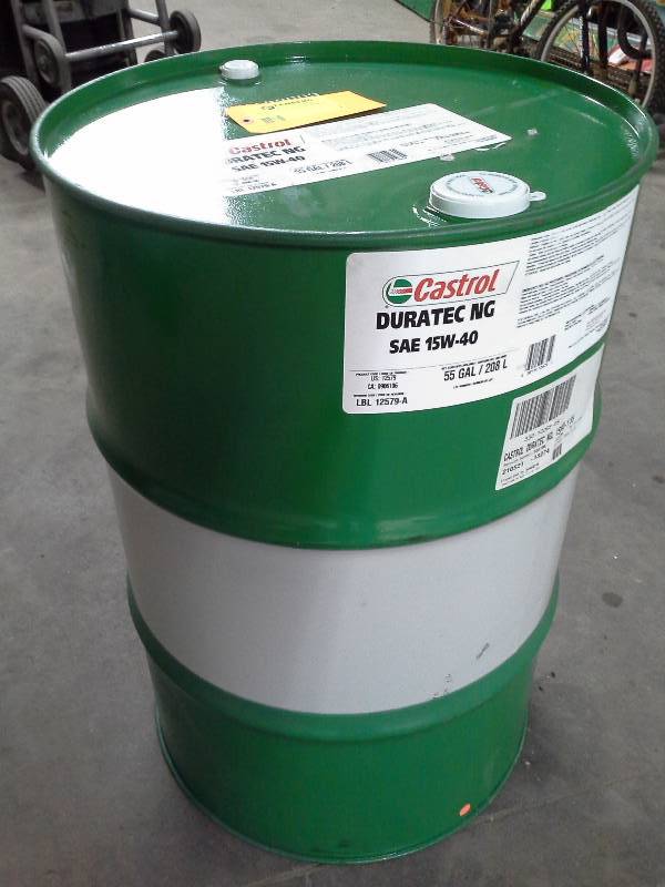 lot 3 image: One 55 Gallon Drum of Castrol Duratec NGL SAE 15W40