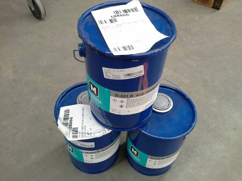 lot 90 image: Three Cans of Dow Corning Molykote 321 Dry Film Lubricant
