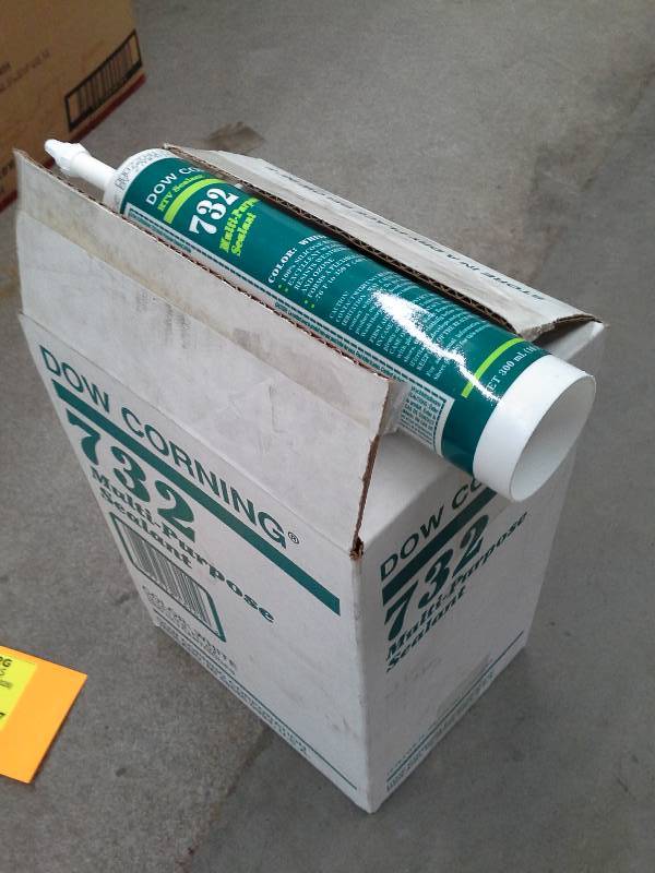 lot 97 image: One Case of Dow Corning Silastic 732 RTV White Multipurpose Silicone Sealant