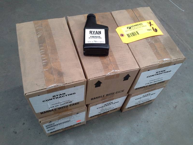 lot 105 image: Six Cases of Ryan Contracting Premium 2-Cycle Oil