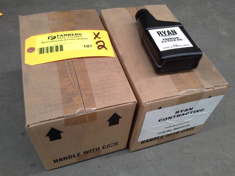 lot 107 image: Two Cases of Ryan Contracting Premium 2-Cycle Oil