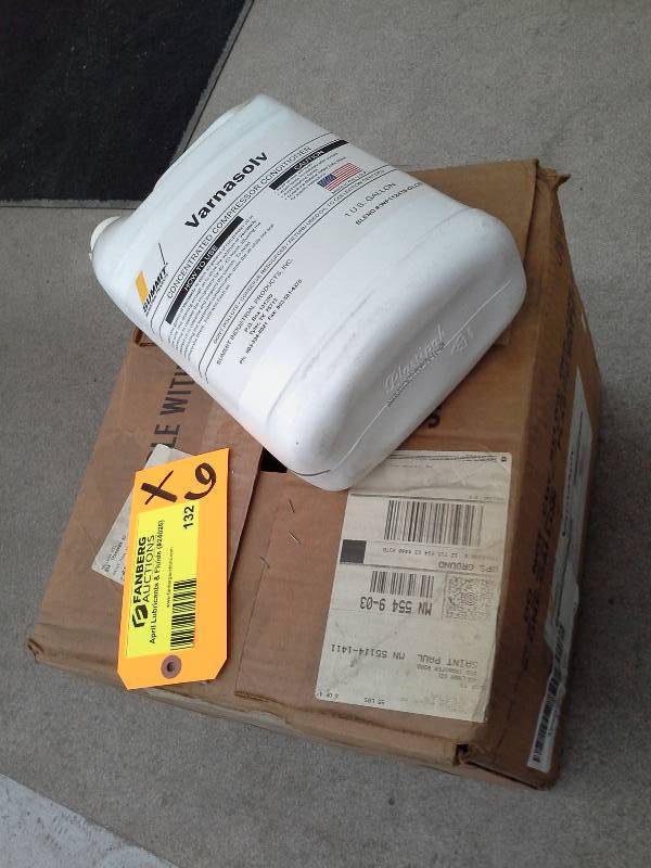 lot 132 image: Six Gallons Varnasolv Compressor Conditioner