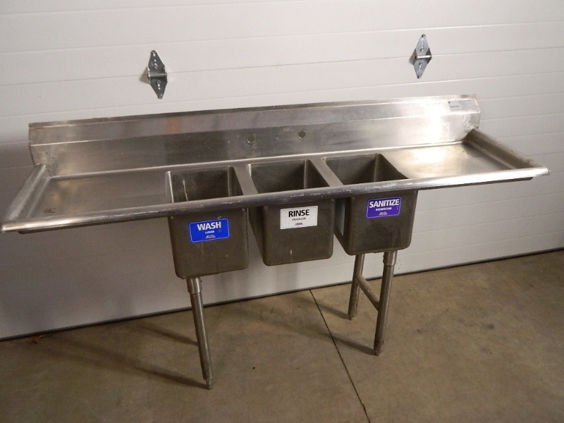 lot 12 image: Advance Tabco 3 Well Sink
